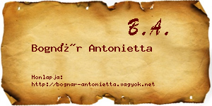 Bognár Antonietta névjegykártya